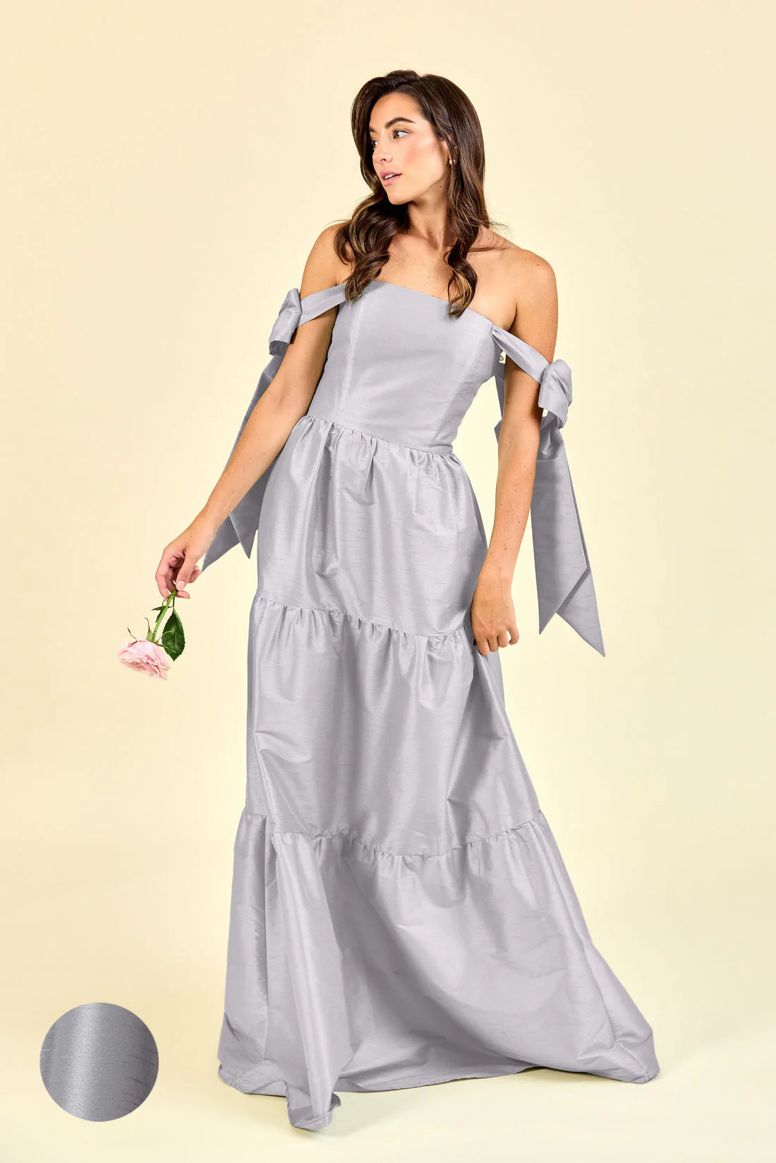 Julie Bodice with Tiered Skirt in Shantung - Image 5