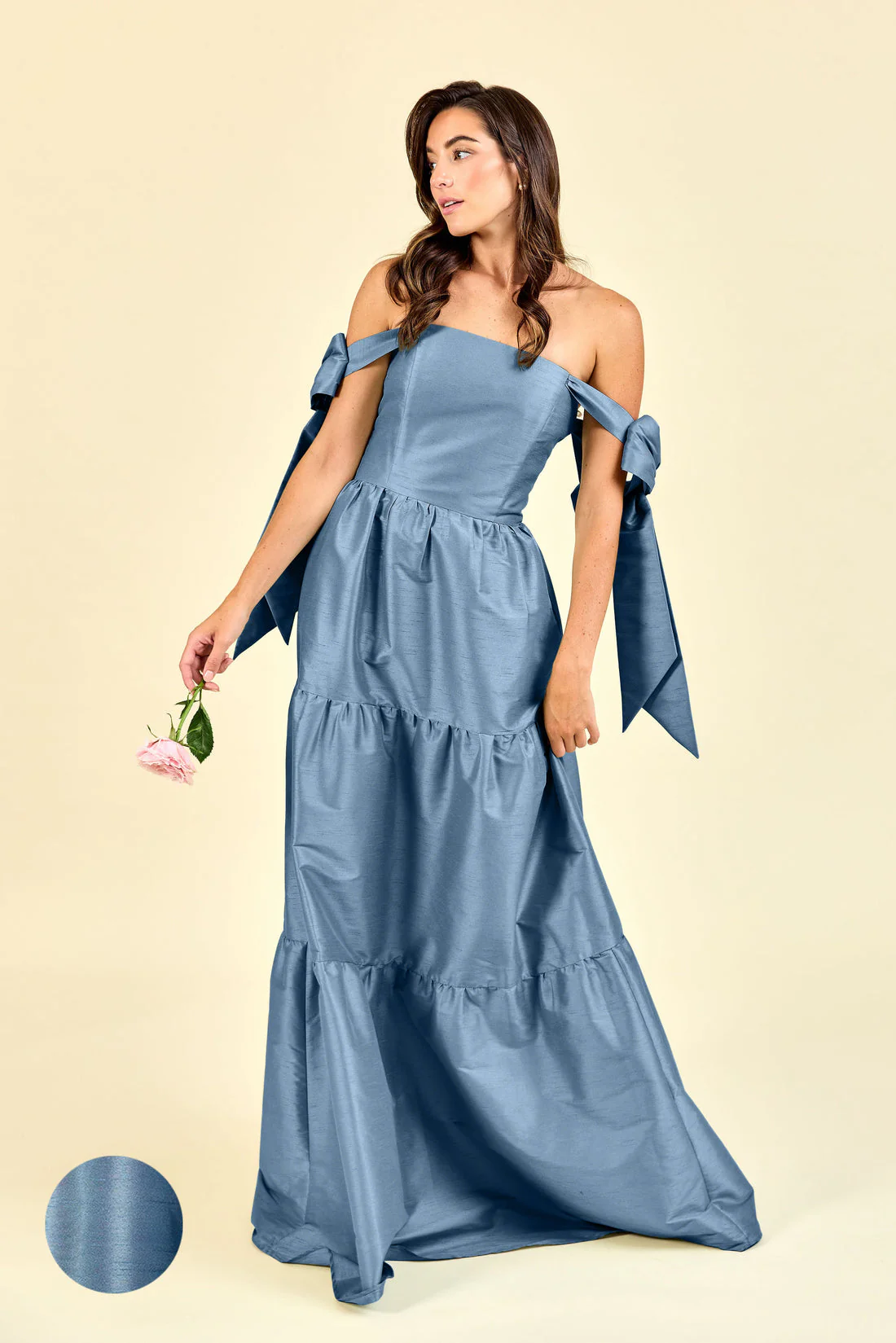 Julie Bodice with Tiered Skirt in Shantung - Image 8