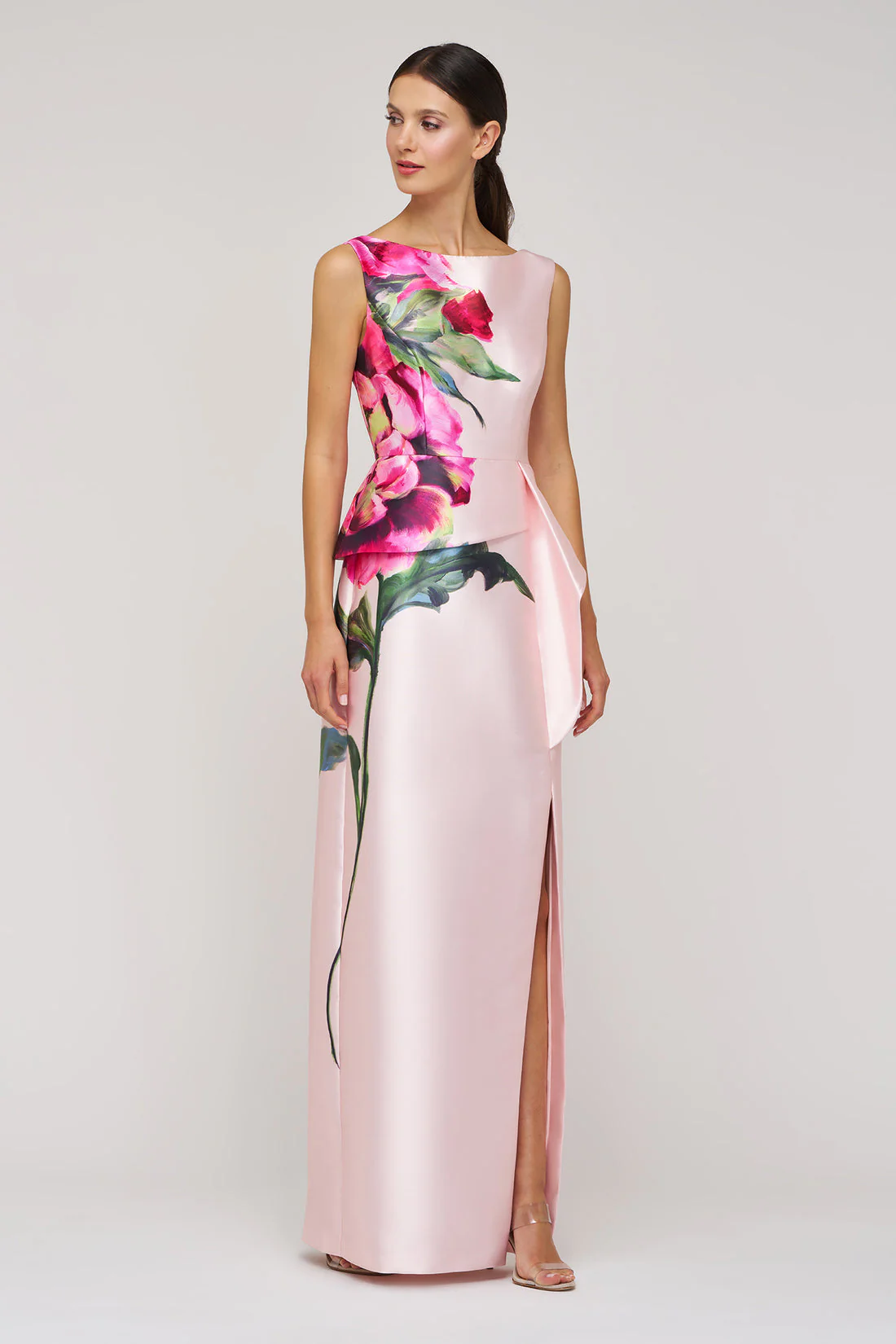 Kay Unger Luciana Column Gown in Blush - Image 3