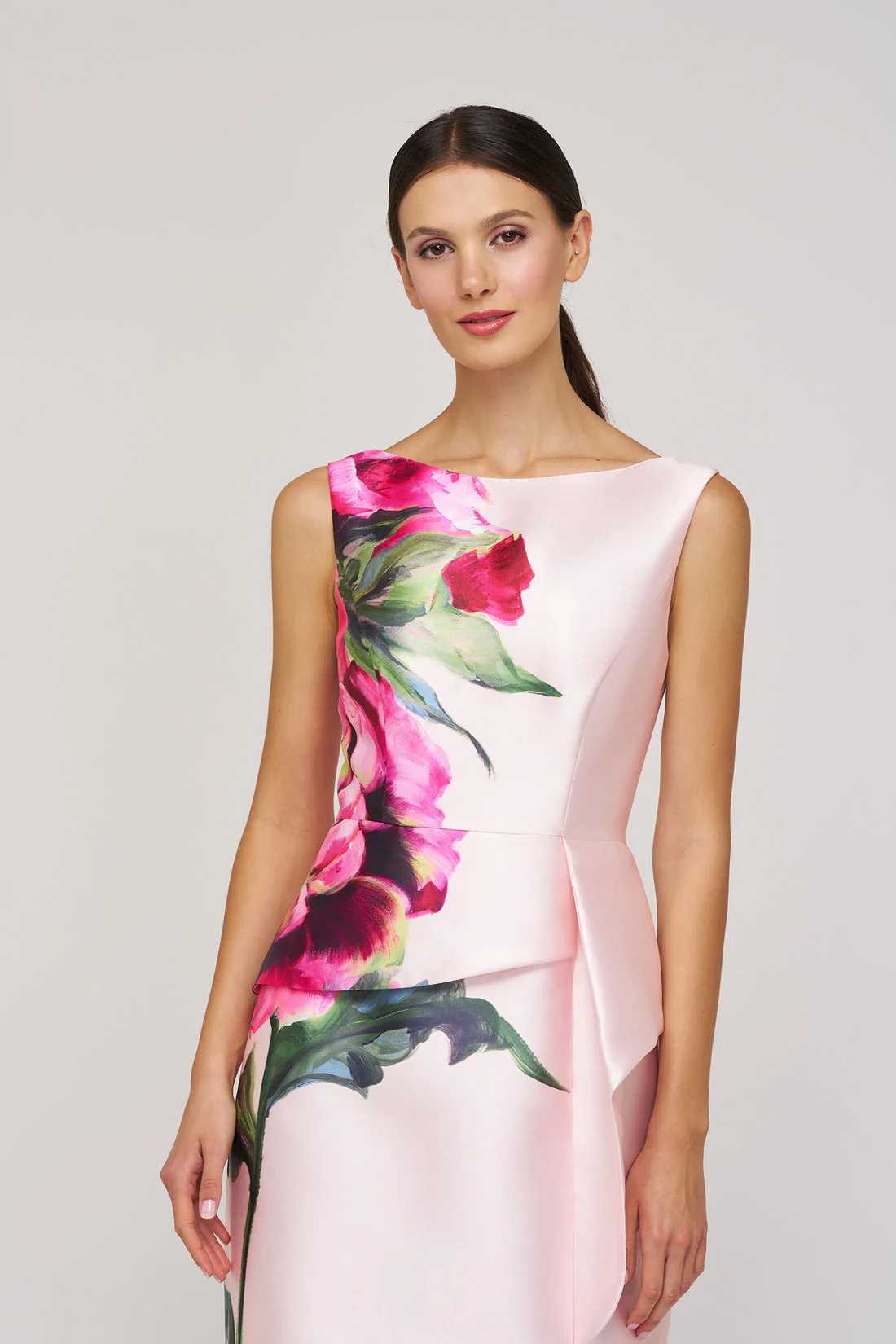 Kay Unger Luciana Column Gown in Blush - Image 4