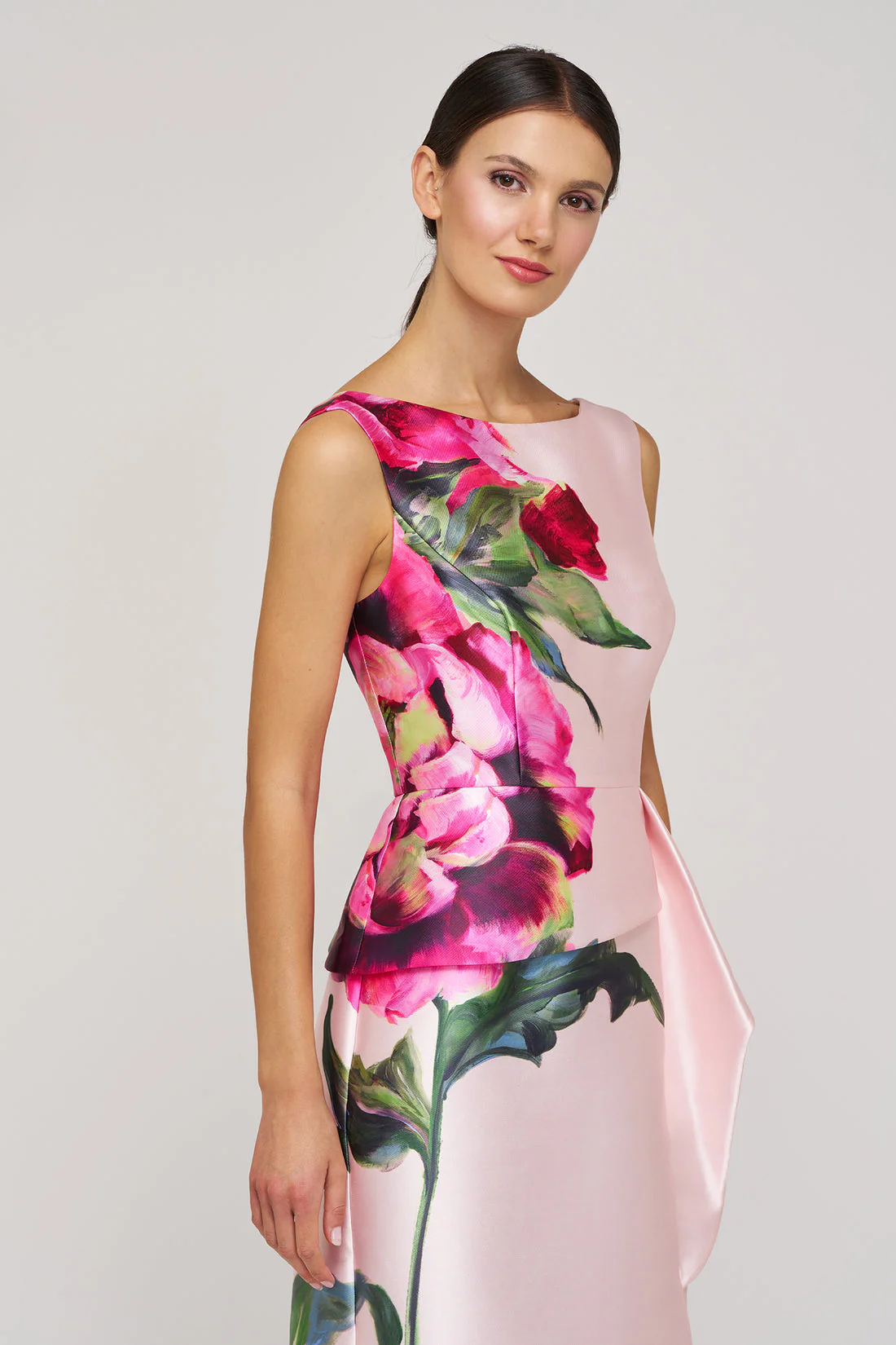 Kay Unger Luciana Column Gown in Blush - Image 5