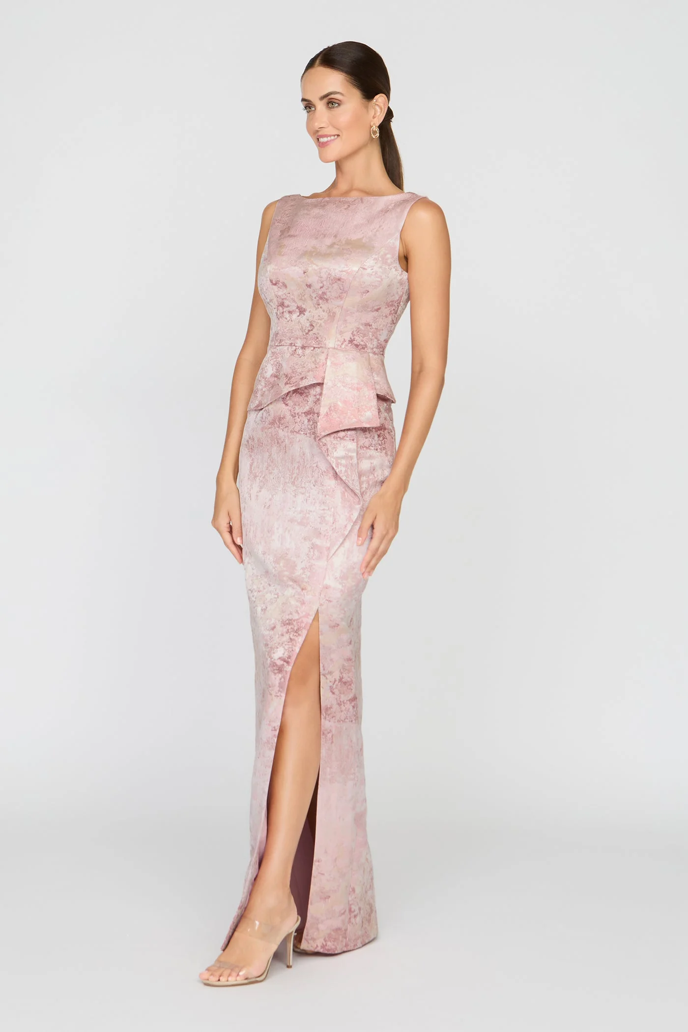 Kay Unger Luciana Column Gown in Bloom - Image 3