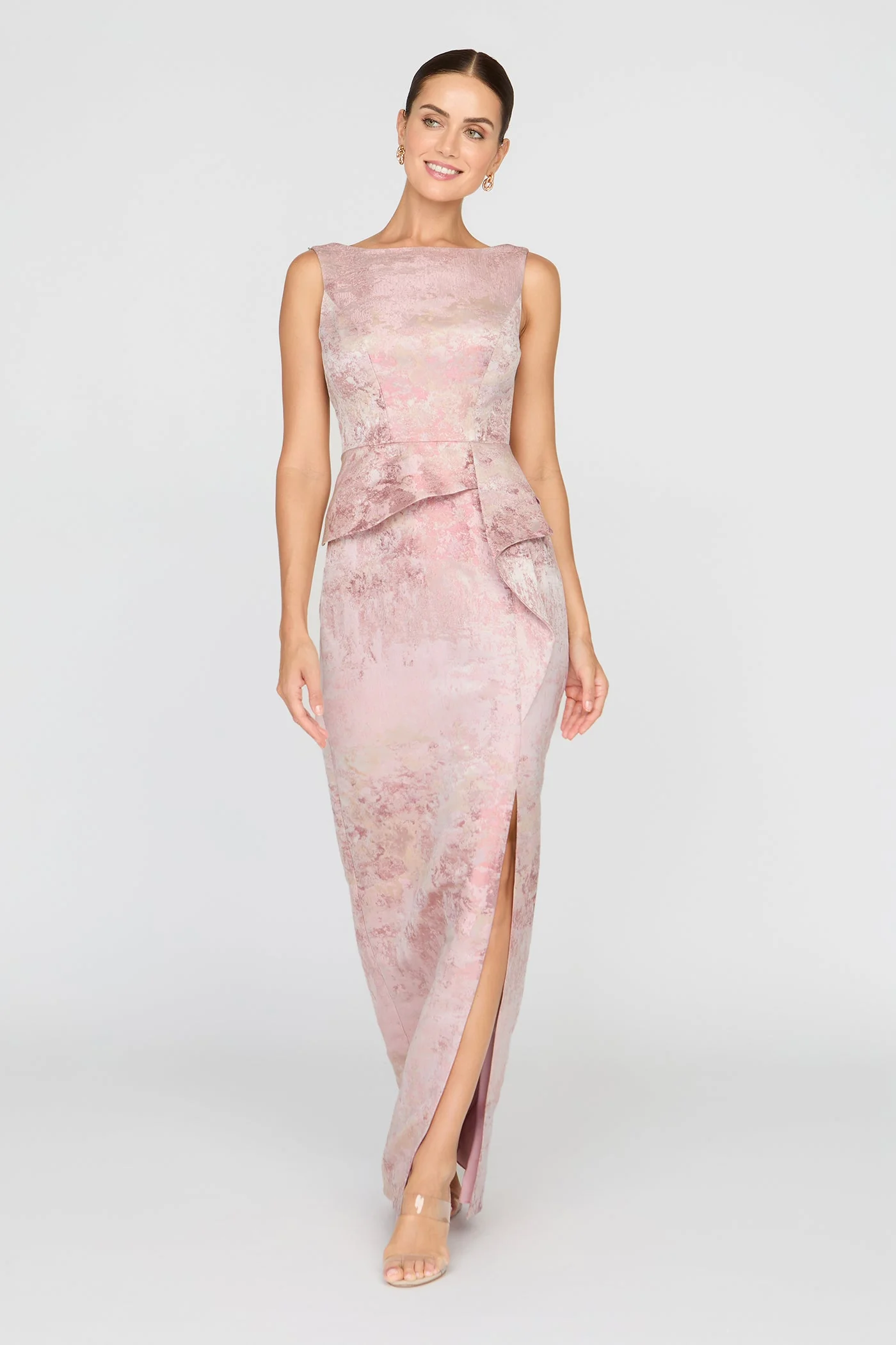 Kay Unger Luciana Column Gown in Bloom - Image 7