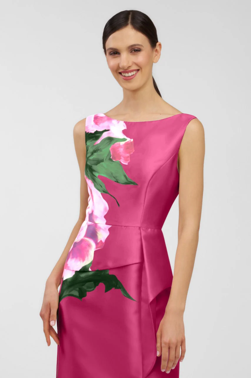 Kay Unger Luciana Column Gown in Rose Bud - Image 5