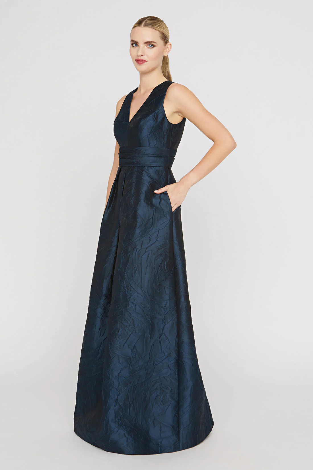 Kay Unger Mariah Gown in Blue Opal - Image 3