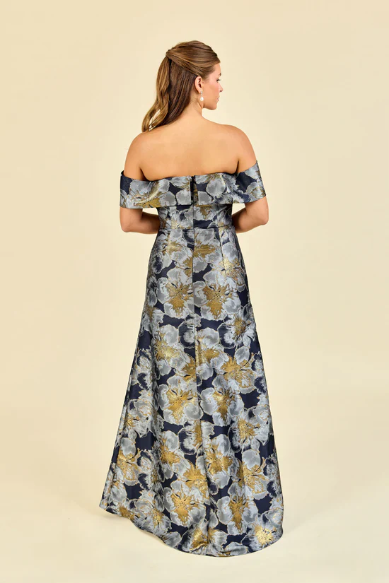 LulaKate Christy Evening Dress in Midnight Shimmer Floral - Image 3