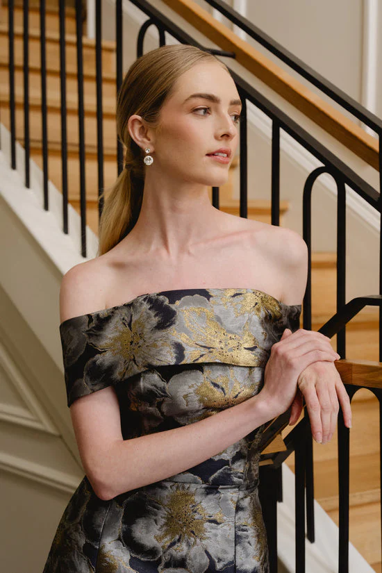 LulaKate Christy Evening Dress in Midnight Shimmer Floral - Image 5