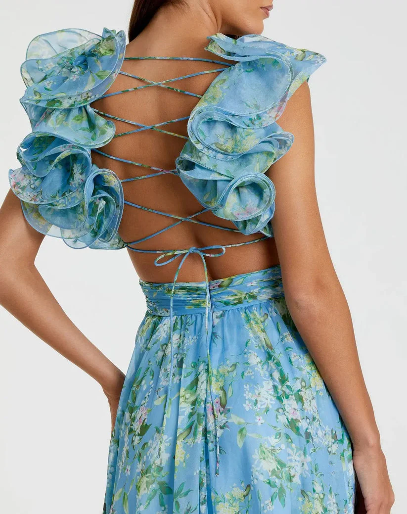 Mac Duggal Dress 67803 in Blue Multi - Image 2