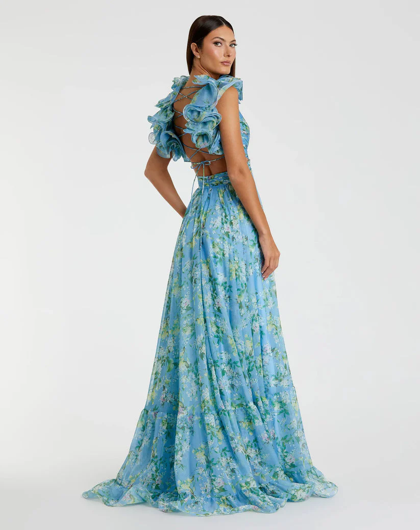 Mac Duggal Dress 67803 in Blue Multi - Image 3