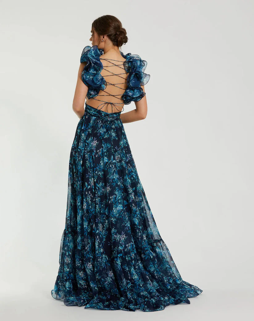 Mac Duggal Dress 67803 in Midnight Multi - Image 3