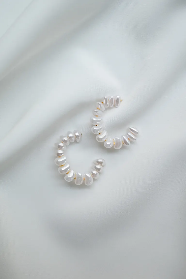 Monaco Pearl Hoop Earring - Image 2