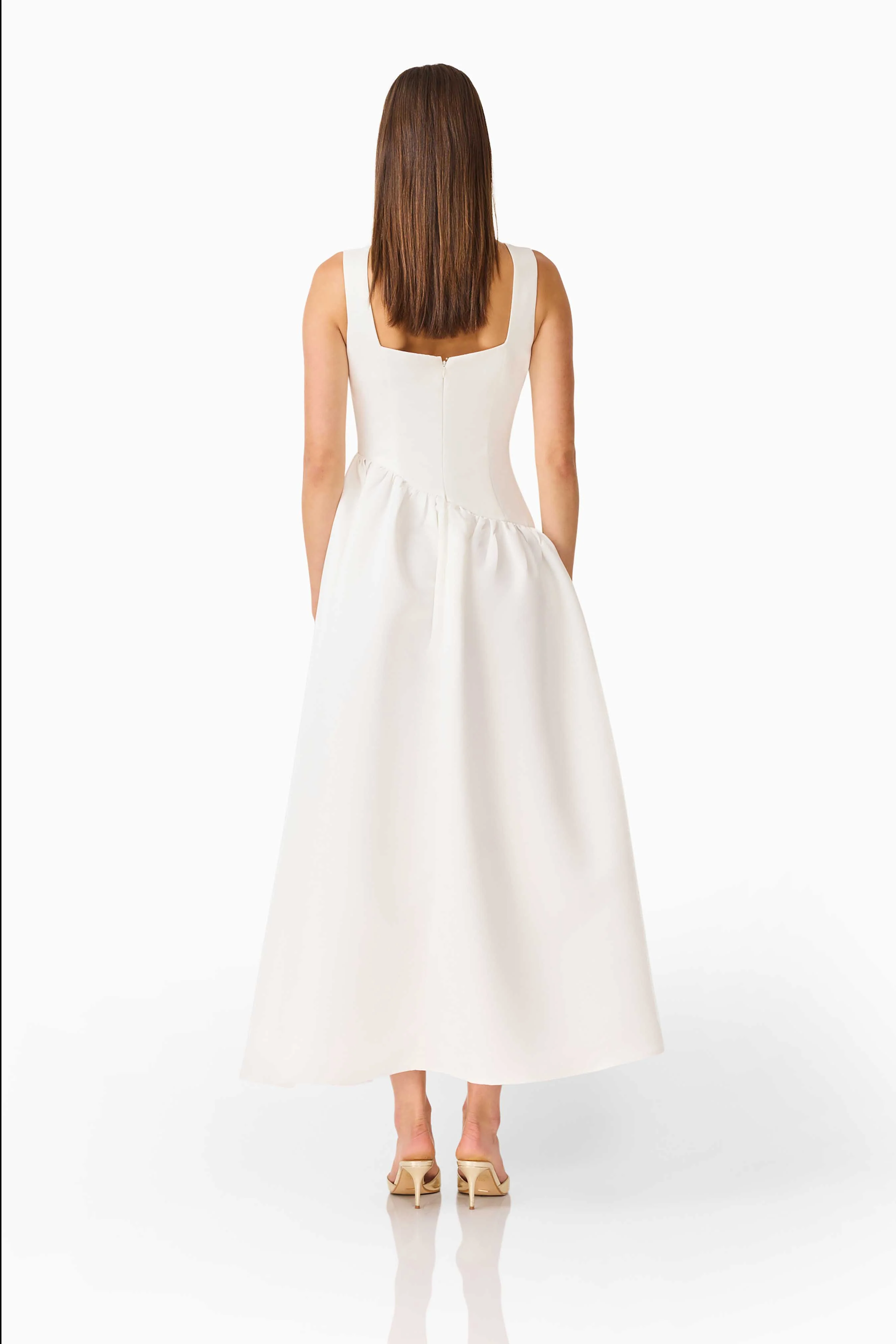Ruelle A-Line Maxi Dress in Pearl White - Image 3