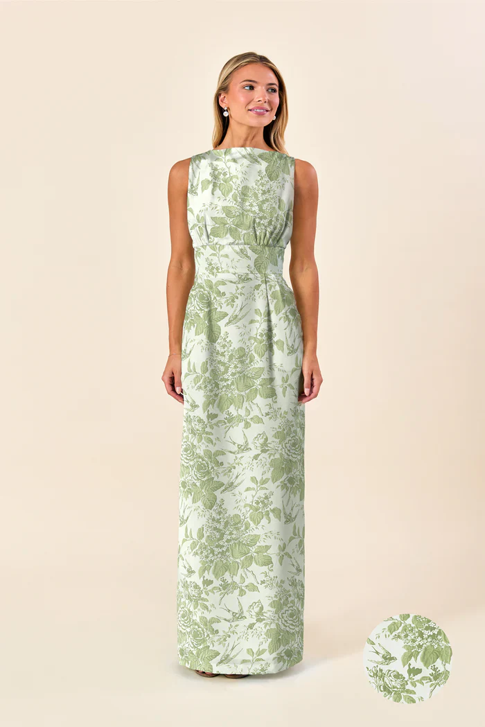Sabrina Bodice with Straight Skirt in Garden Flora - Image 4