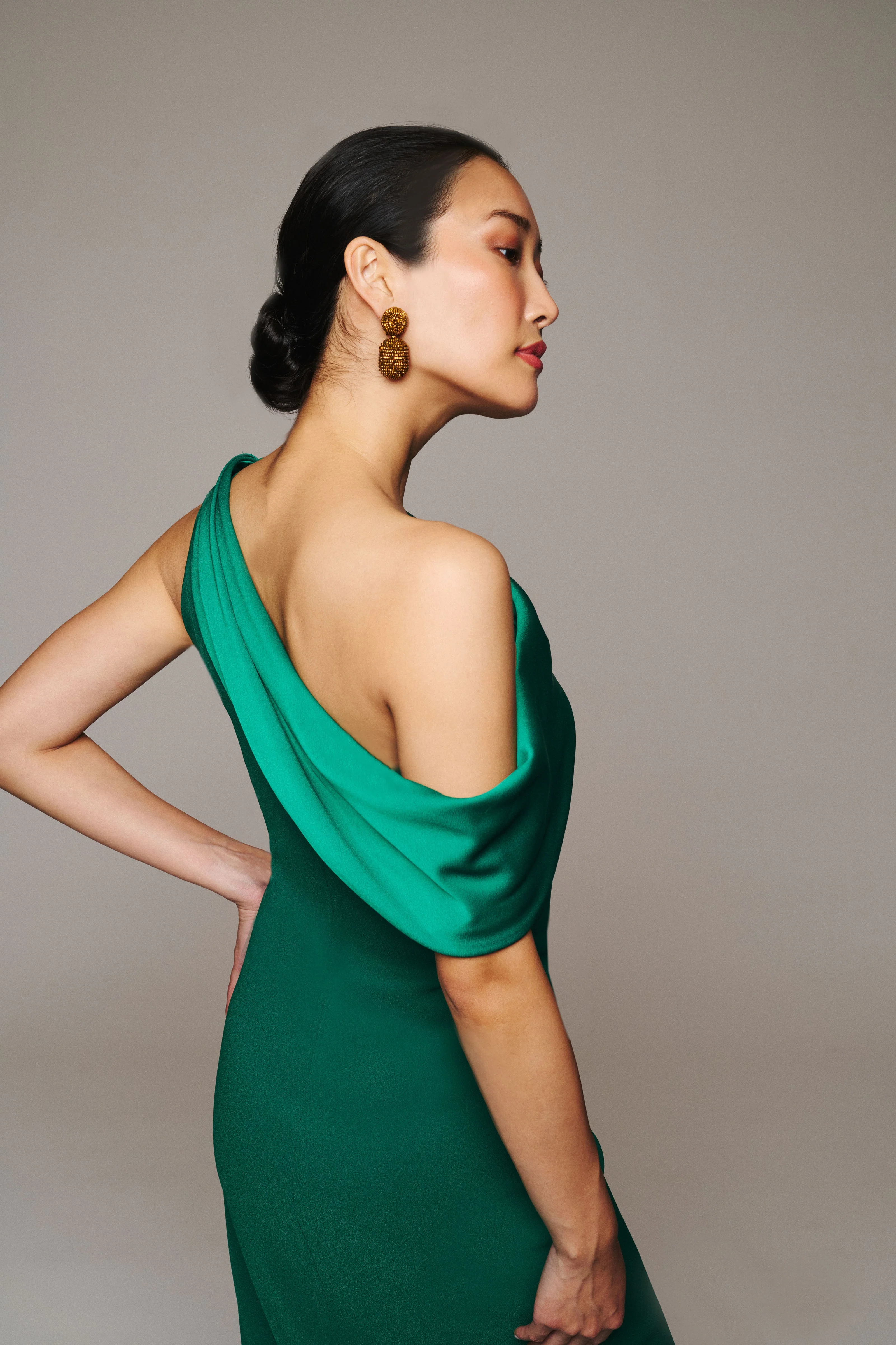 Sachin & Babi Angelina Gown in Emerald - Image 4