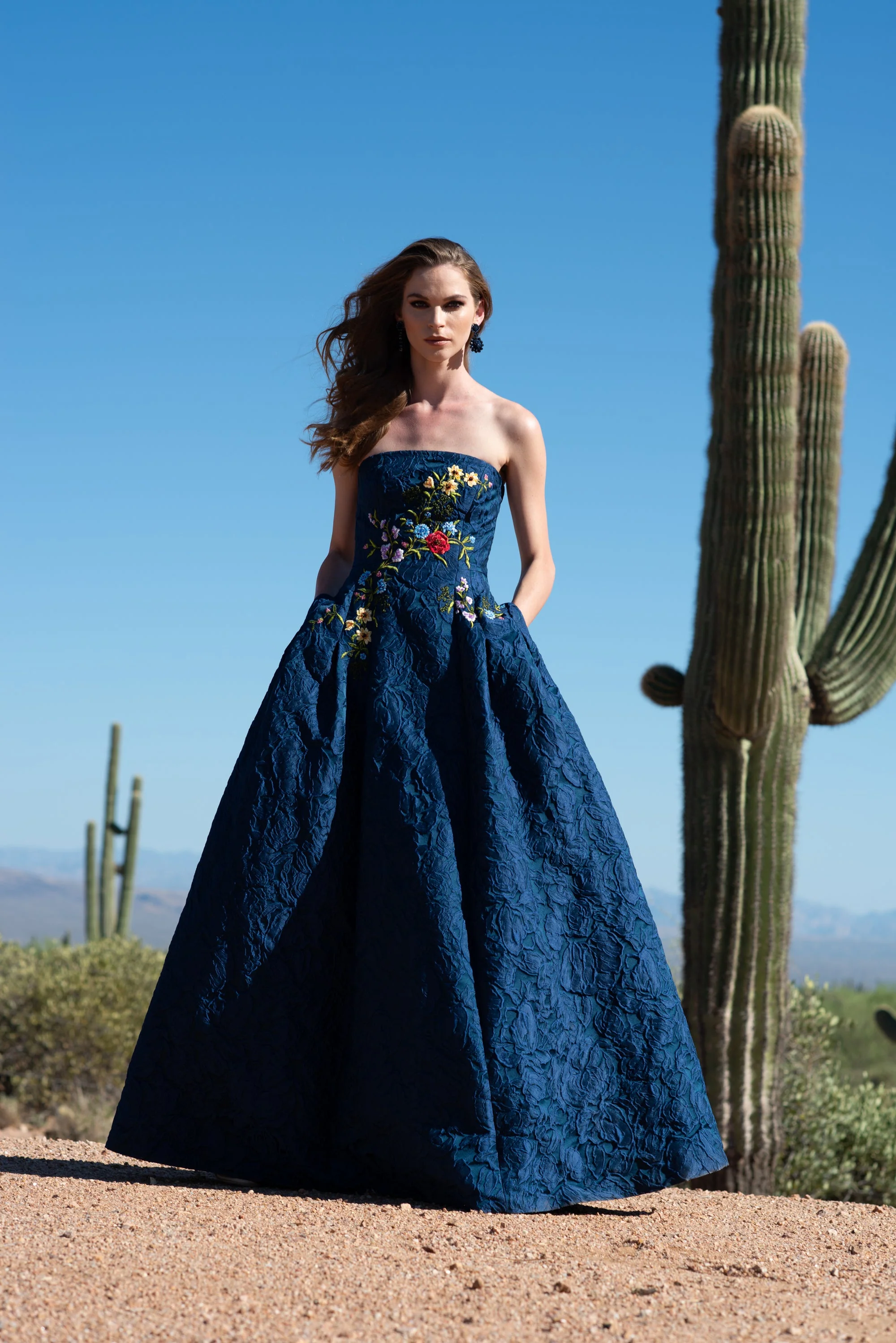 Sachin & Babi Belle Gown in Midnight - Image 3