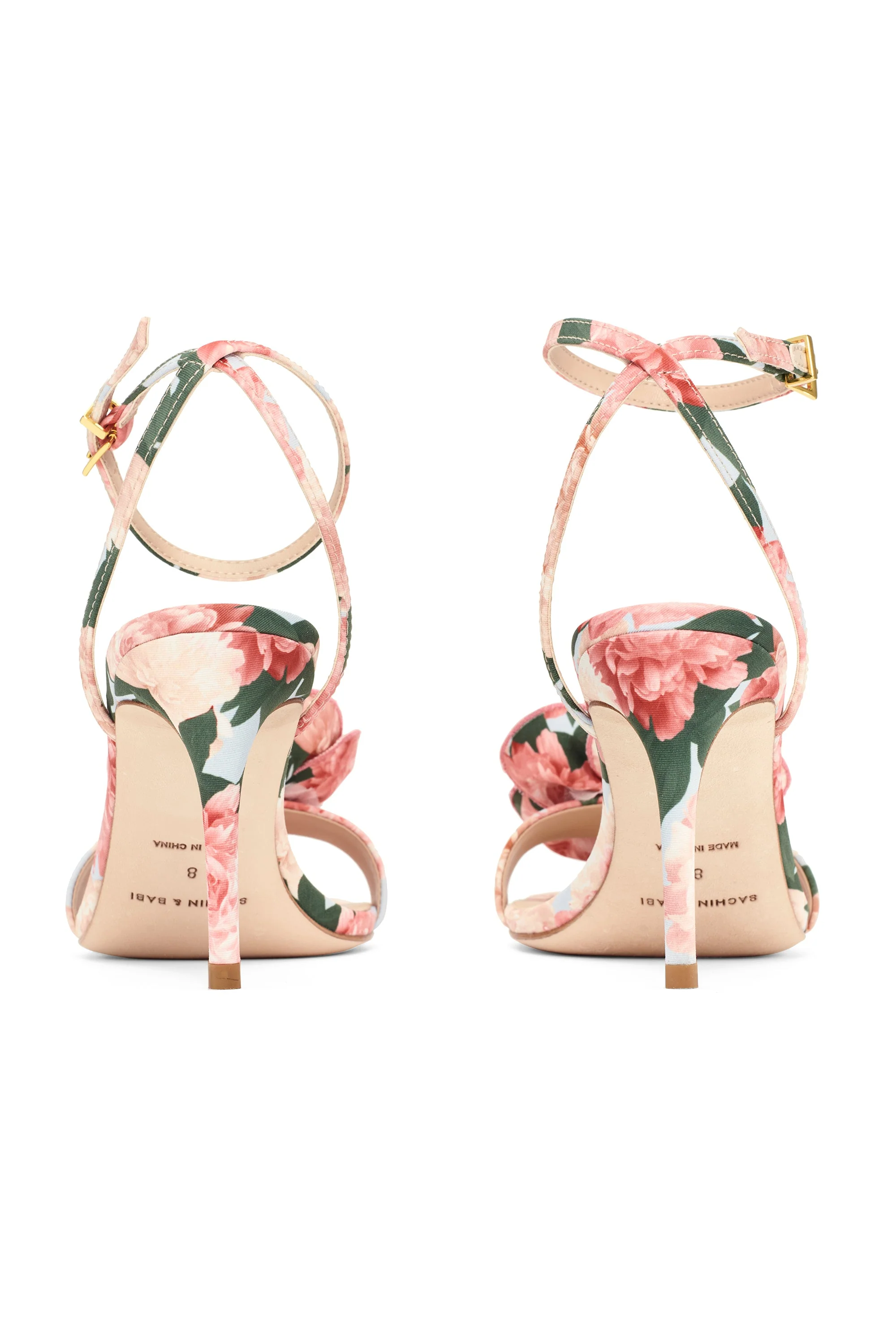 Sachin & Babi Chelsea Heel with Rose Open Toe in Peach Peonies - Image 4