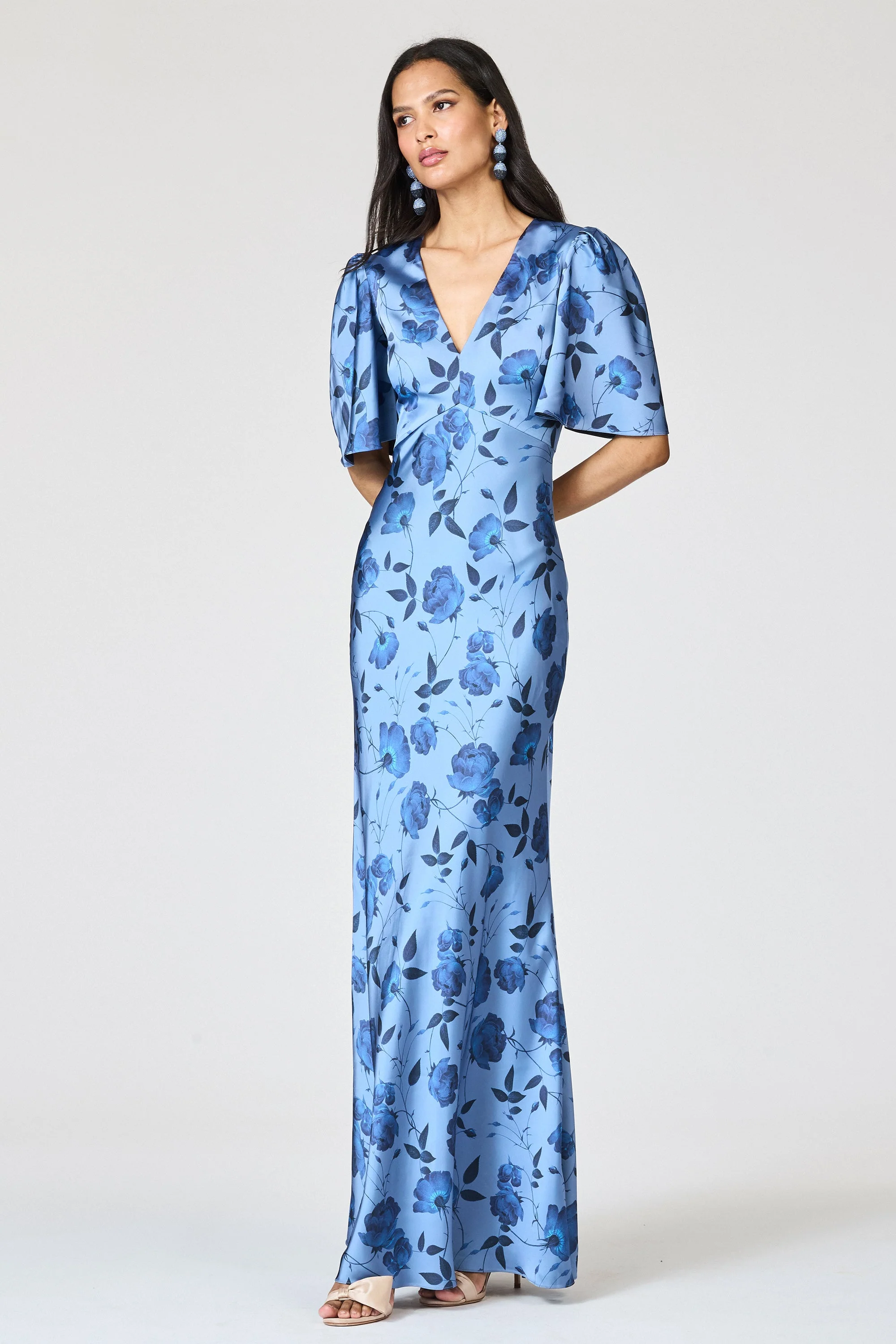 Sachin & Babi Mae Gown in Wild Steel Roses - Image 3