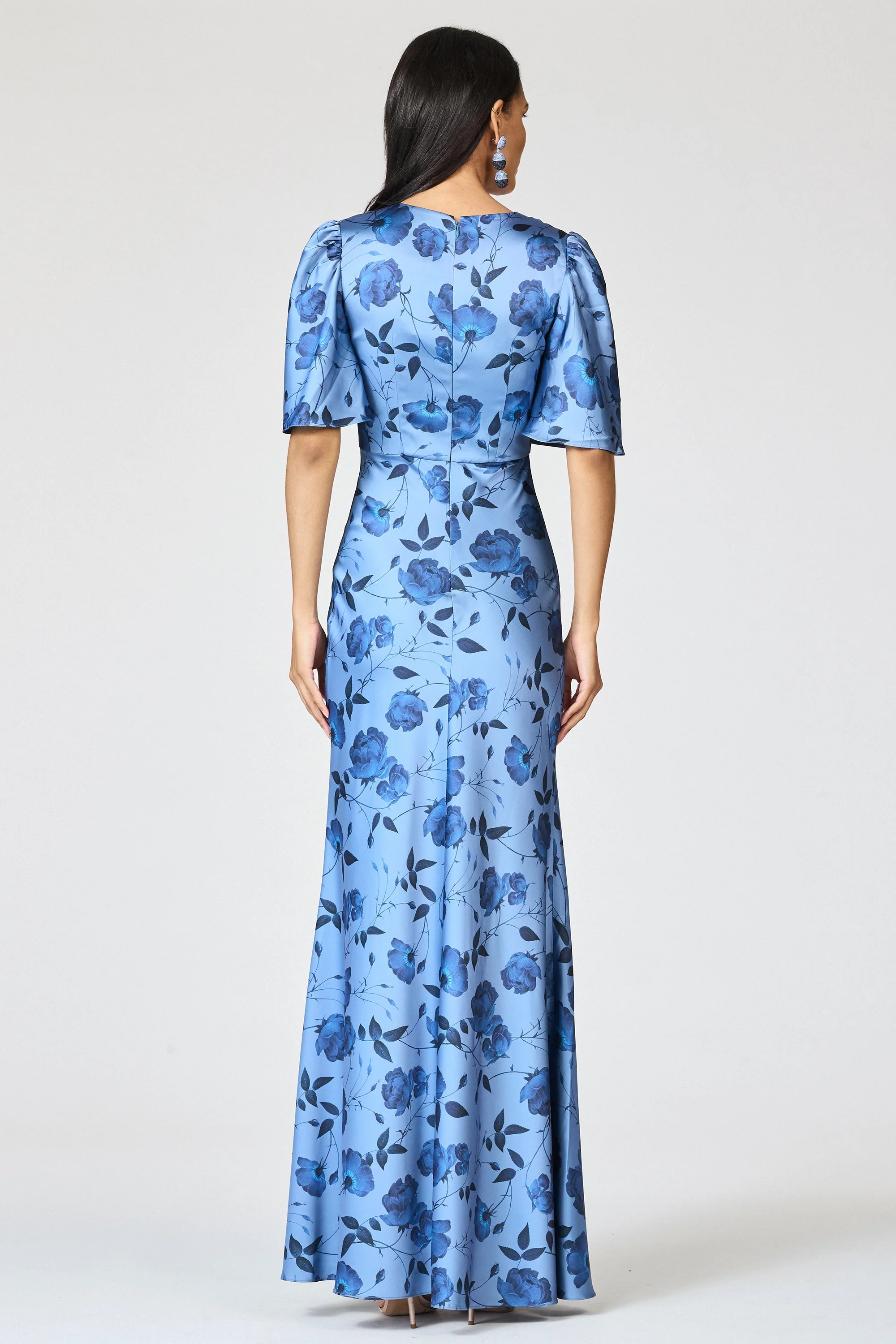 Sachin & Babi Mae Gown in Wild Steel Roses - Image 4
