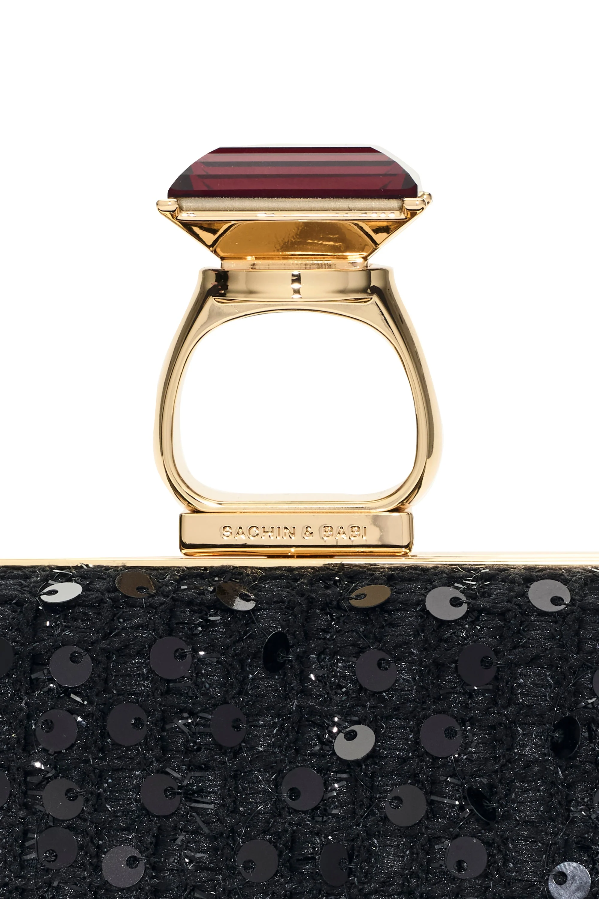 Sachin & Babi On The Rocks Clutch in Black Sequins - Image 6