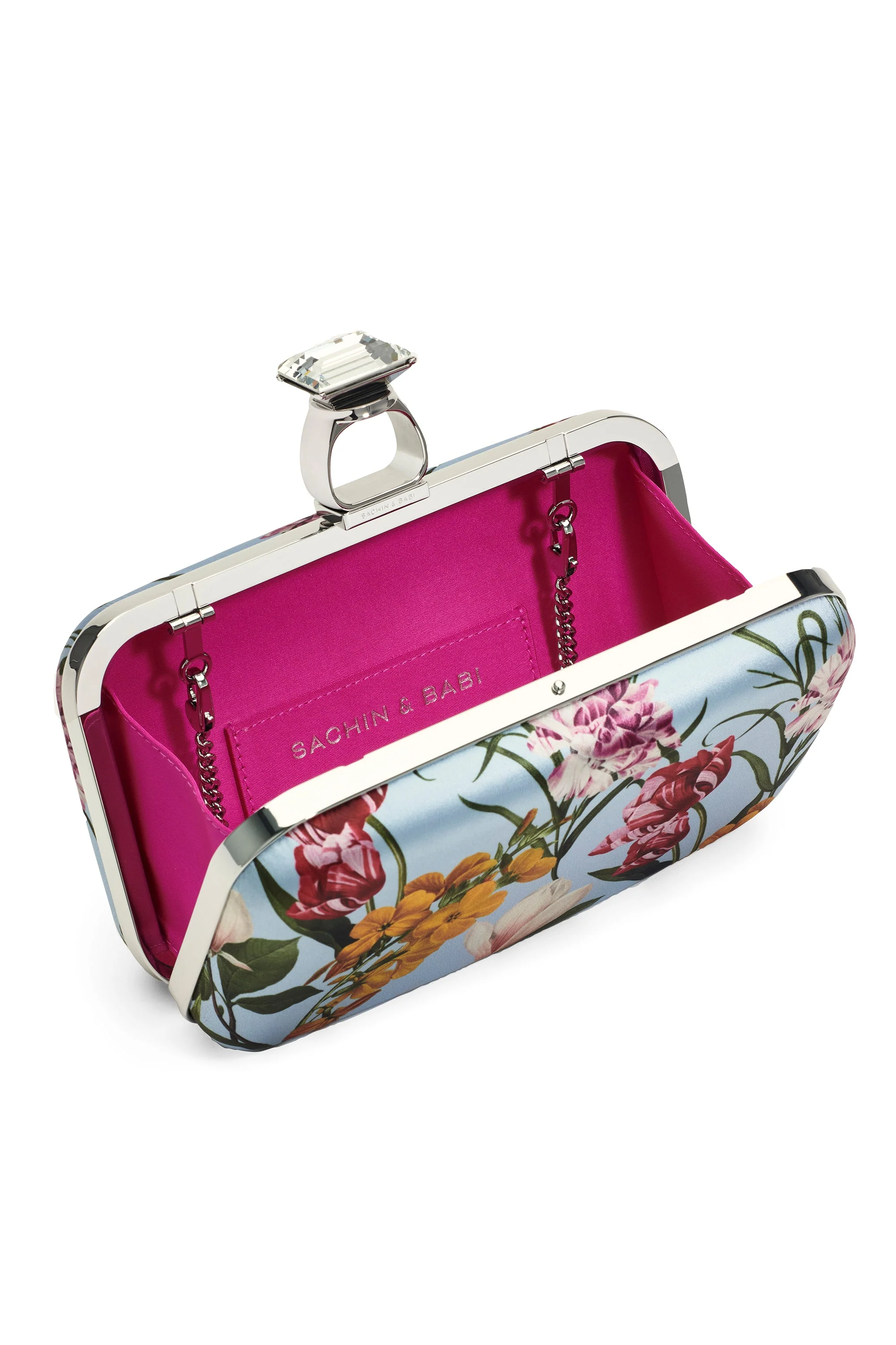Sachin & Babi On The Rocks Clutch in Glacial Blue Blossoms - Image 4