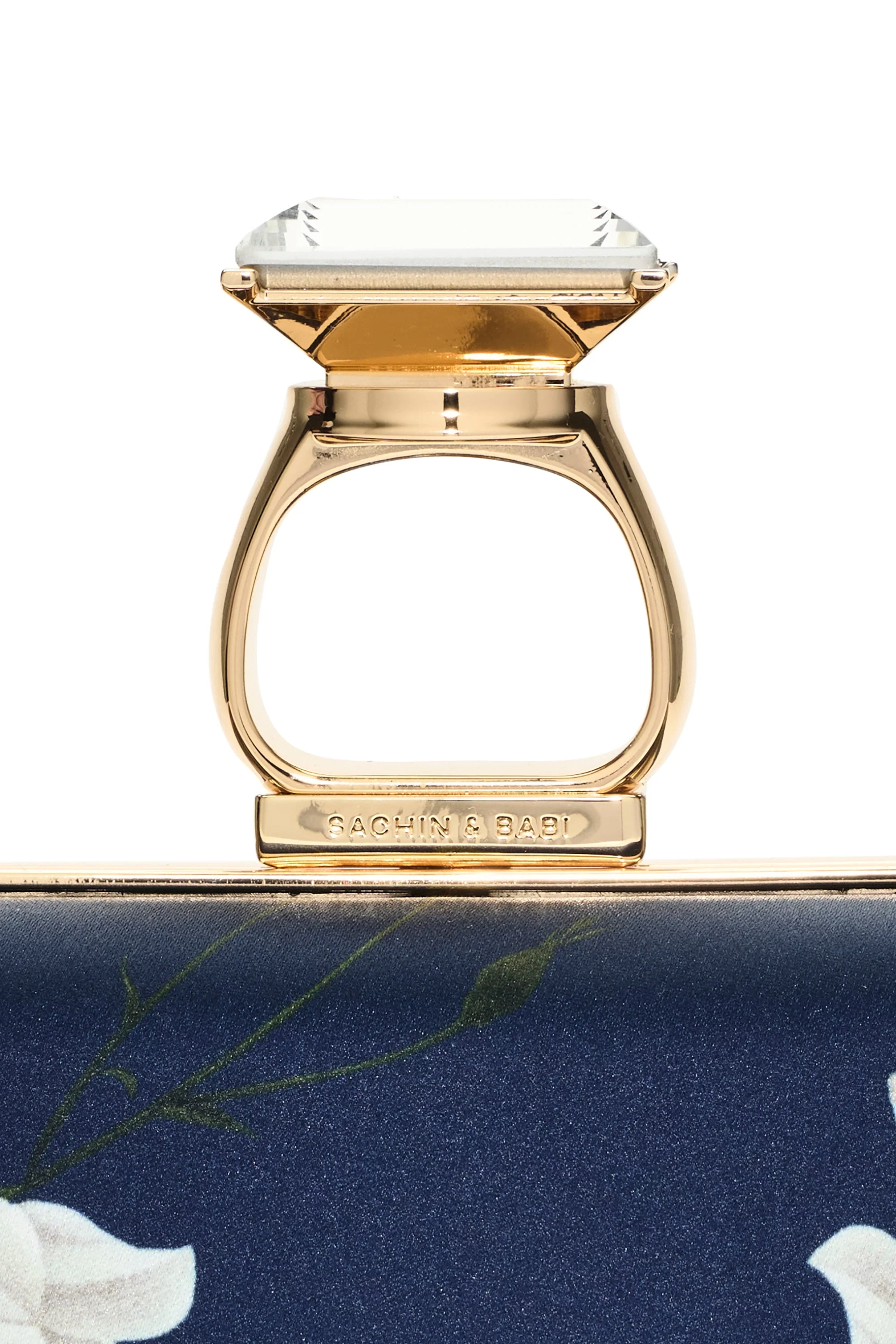 Sachin & Babi On The Rocks Clutch in Navy Narcissus - Image 6