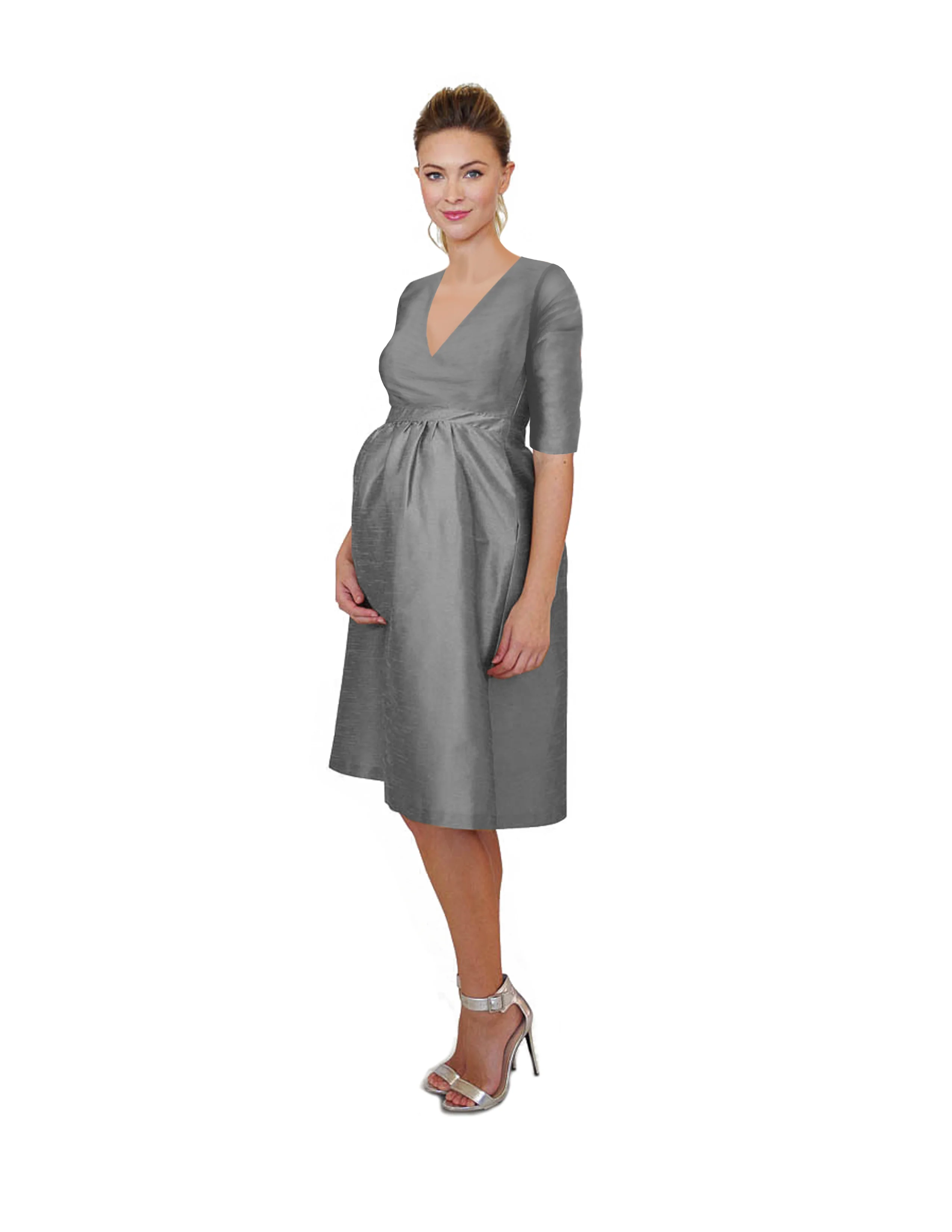 Stella Bodice With Maternity Skirt in Drapey Bengaline