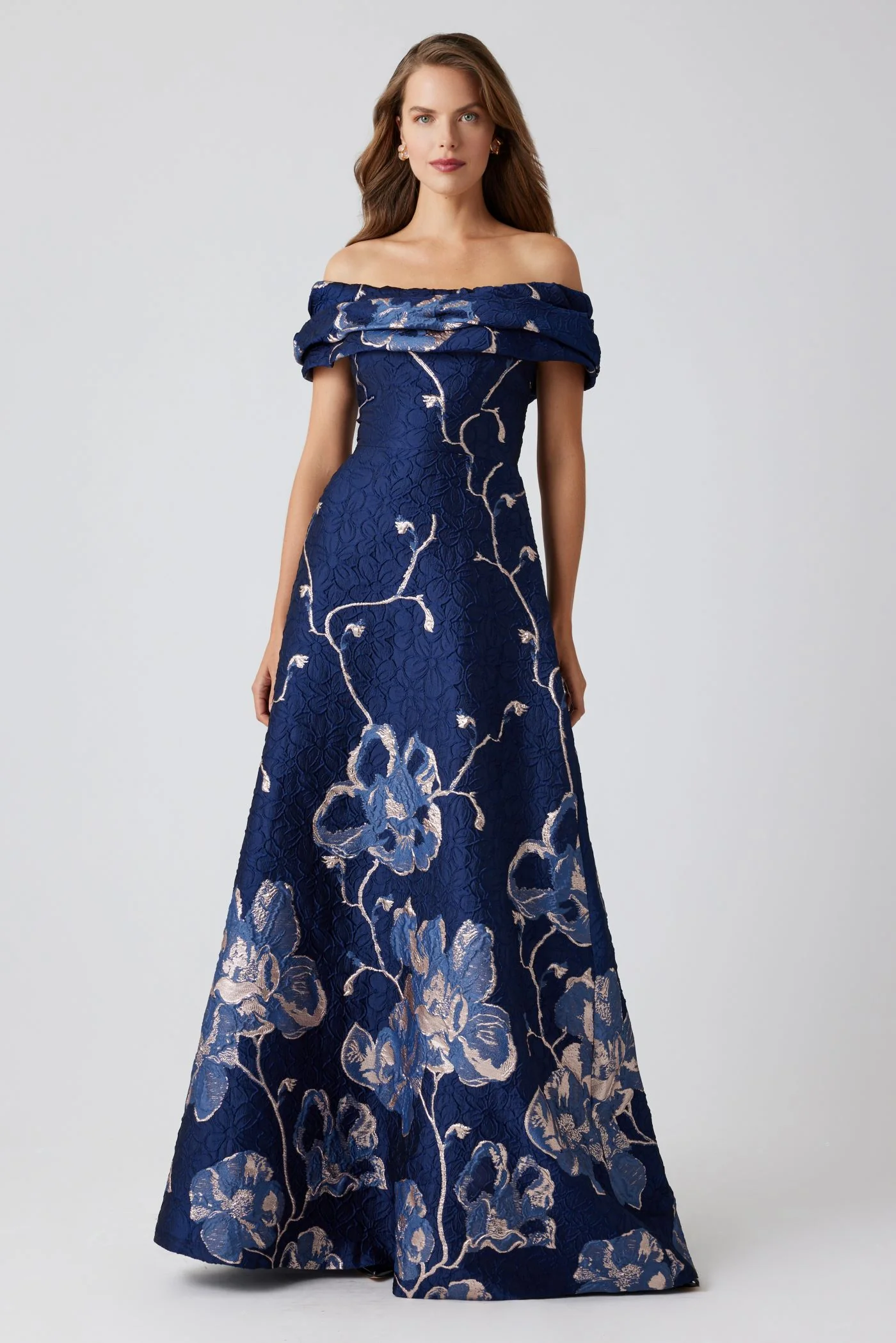 Teri Jon Dress 246007 in Navy Multi