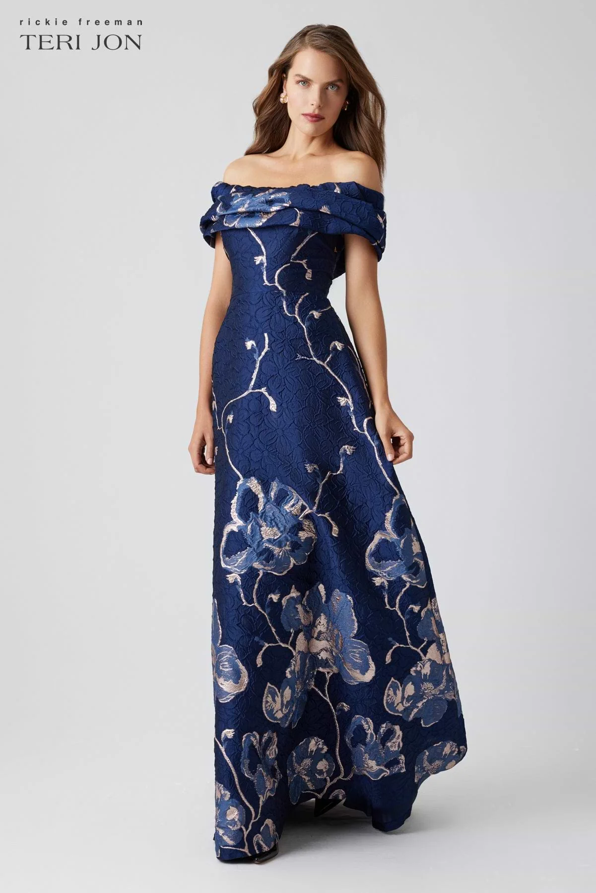 Teri Jon Dress 246007 in Navy Multi - Image 2