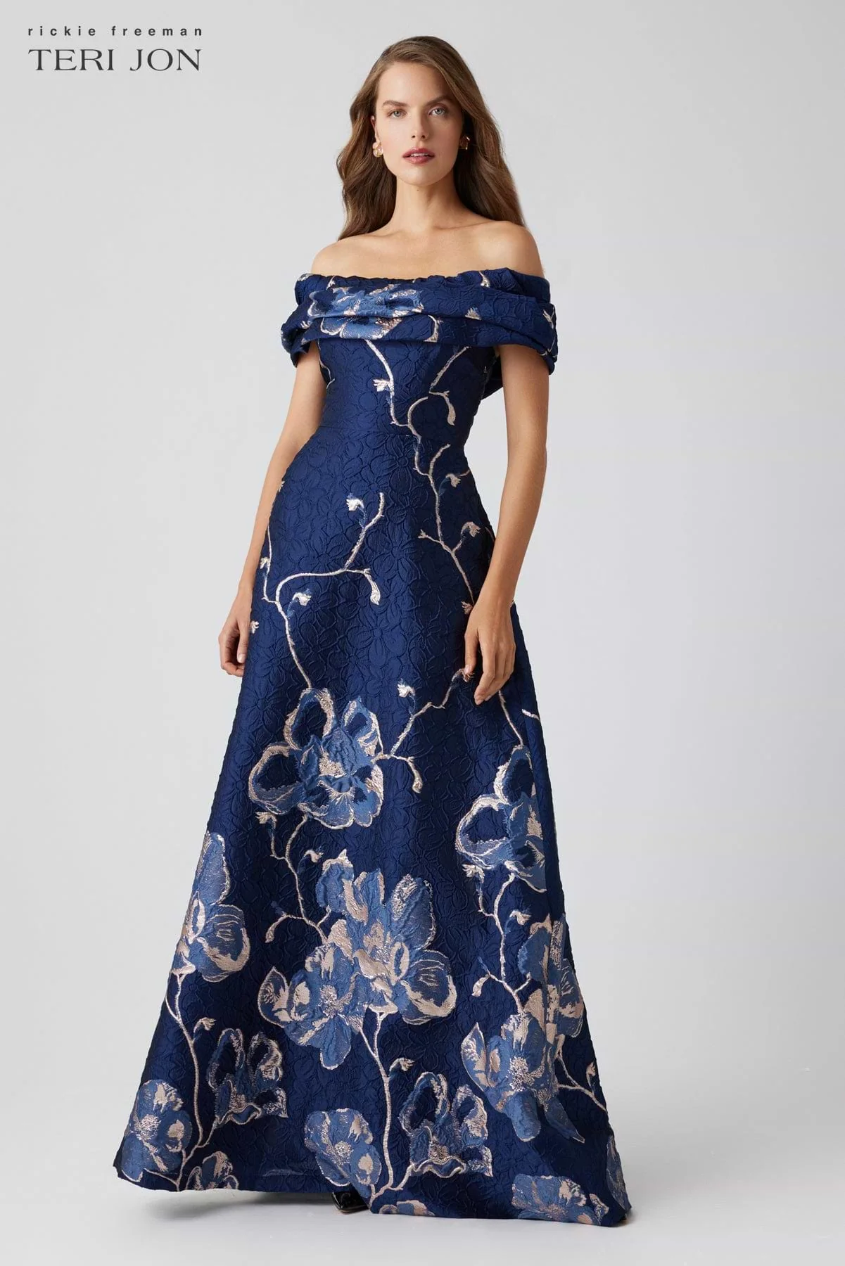 Teri Jon Dress 246007 in Navy Multi - Image 3