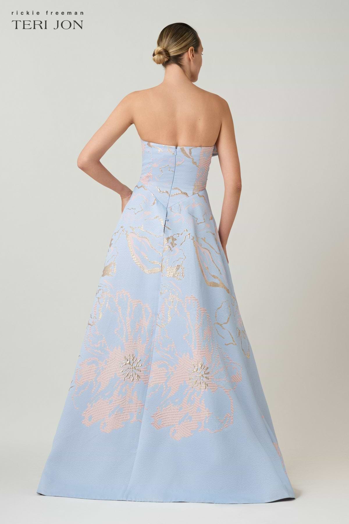 Teri Jon Dress 266025 in Light Blue Multi - Image 3