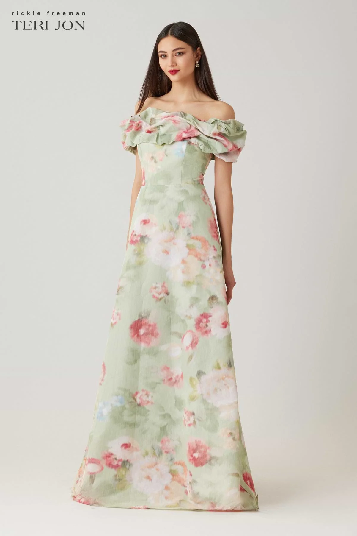 Teri Jon Dress 269021 in Mint Multi - Image 2