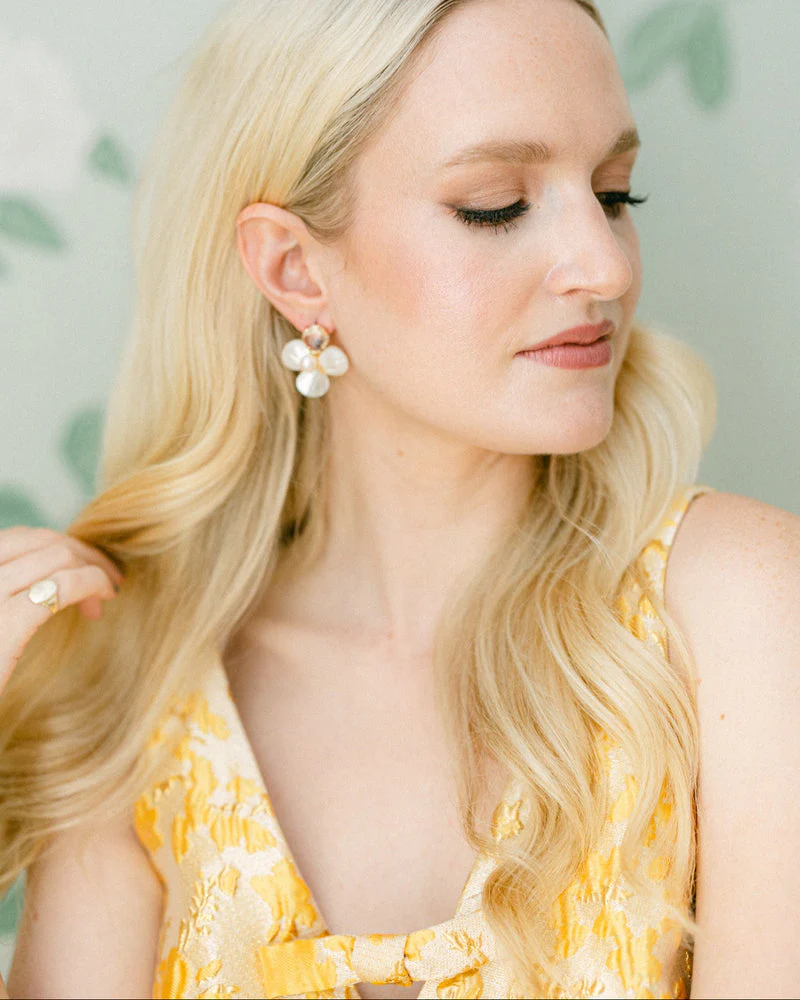 The Loren Earrings in Pearl