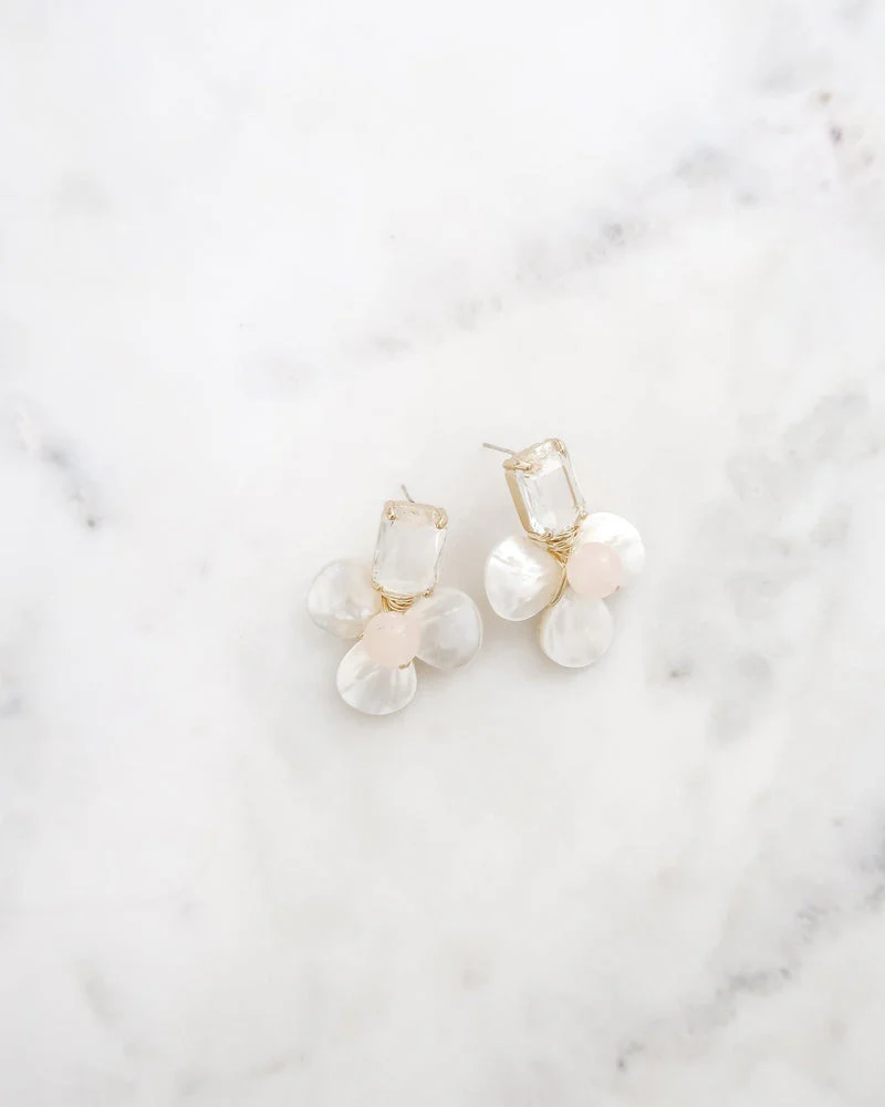 The Madeleine Crystal Earrings in Pink - Image 2