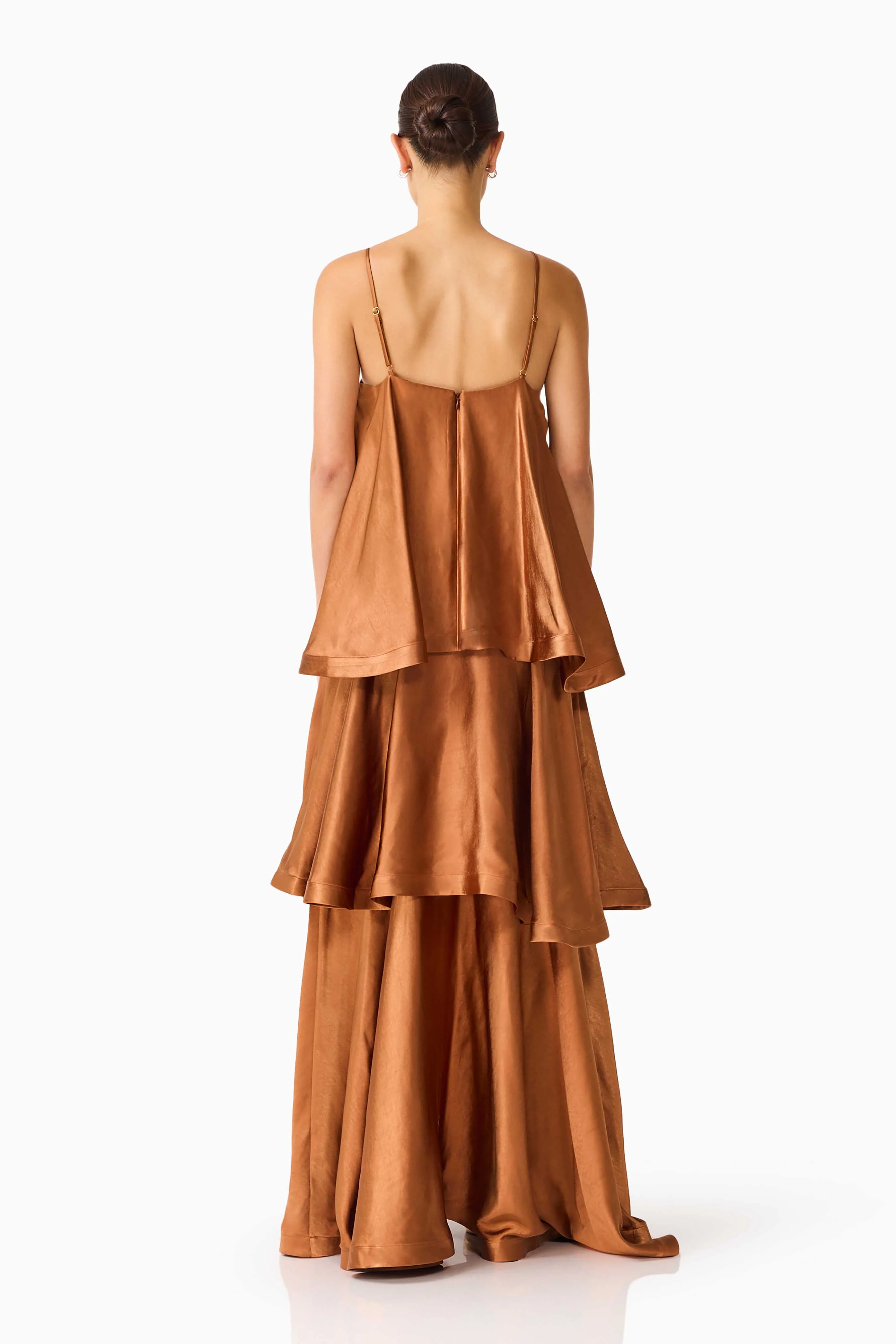 Tilly Tiered Maxi Dress in Brown - Image 4