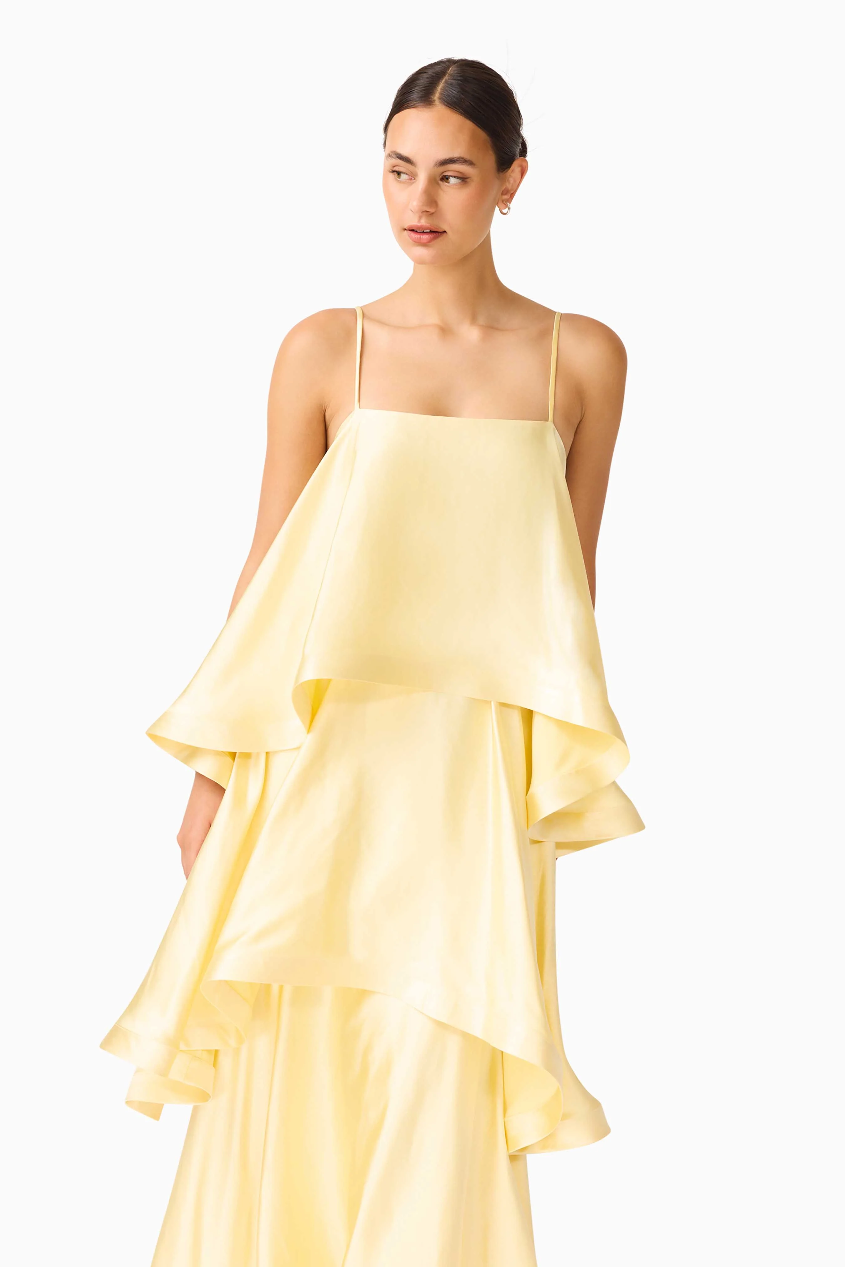 Tilly Tiered Maxi Dress in Butter Yellow - Image 2