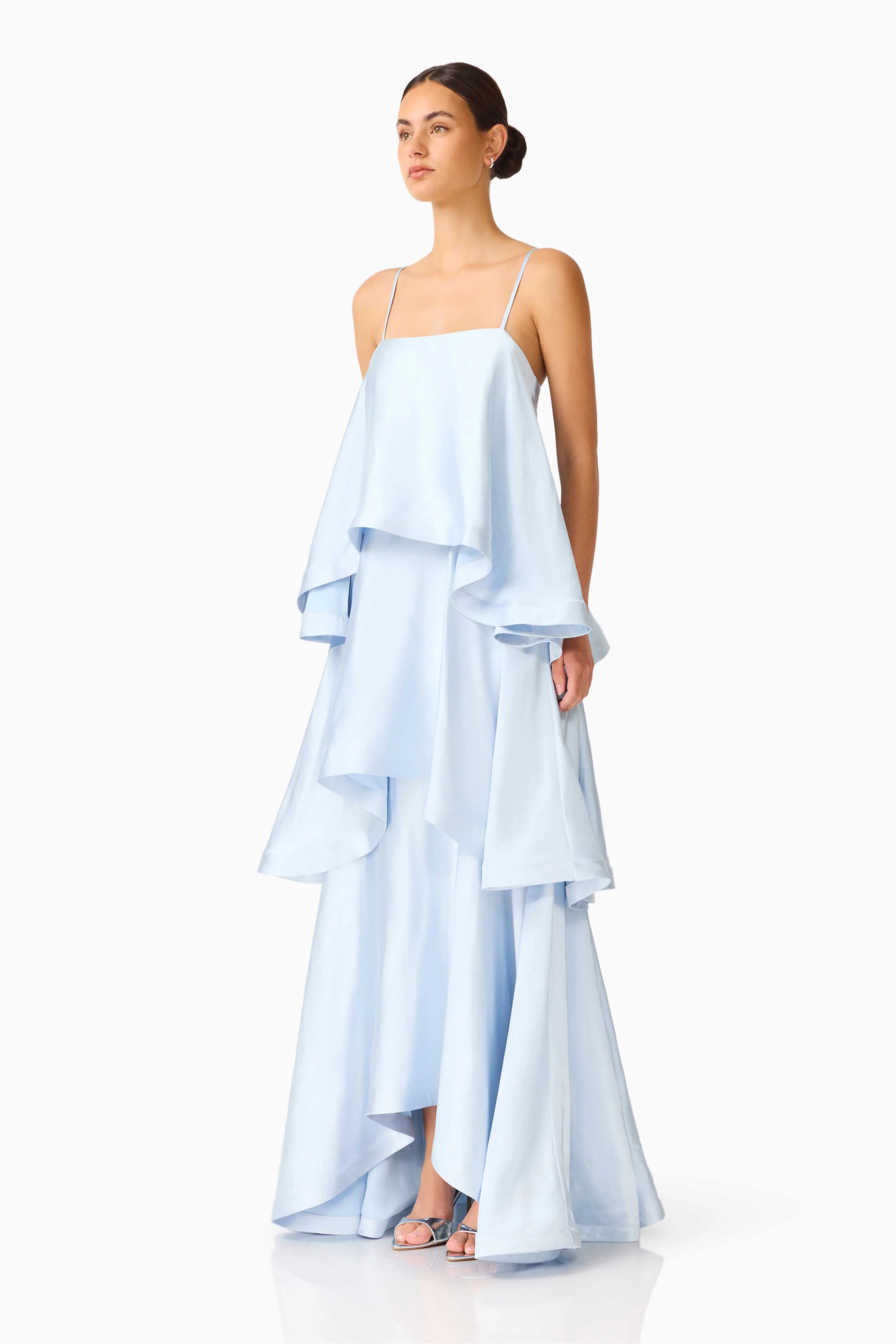 Tilly Tiered Maxi Dress in Pale Blue - Image 6